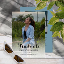 Classy Script Afstuderen twee Afstuderen blauw