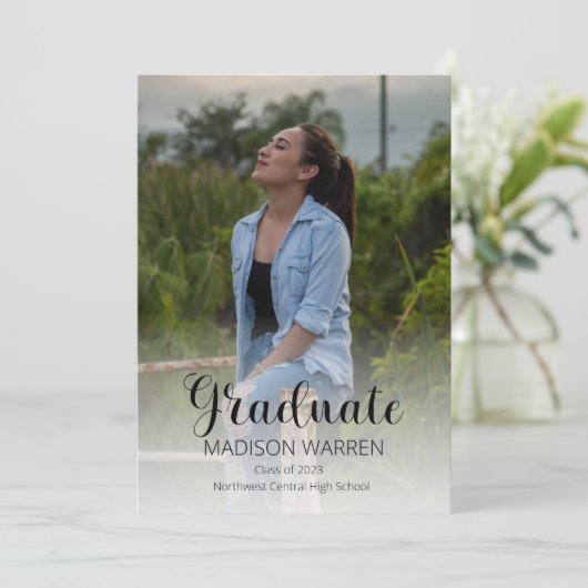 Classy Script Afstuderen twee Afstuderen blauw Kaart (Staand voorkant)