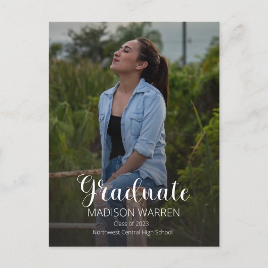 Classy Script Afstuderen twee Afstuderen foto's Briefkaart (Voorkant)