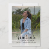 Classy Script Afstuderen twee Afstuderen voor foto Aankondiging (Voorkant)