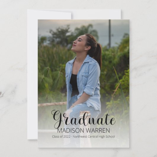 Classy Script Afstuderen twee Afstuderen voor foto Aankondiging (Voorkant)