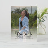 Classy Script Afstuderen twee Afstuderen voor foto Aankondiging (Staand voorkant)