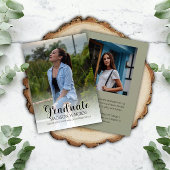 Classy Script Afstuderen twee Afstuderen voor foto Aankondiging