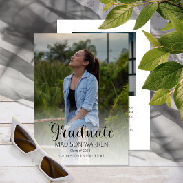 Classy Script Afstuderen twee Afstuderen wit Kaart