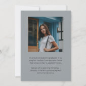Classy Script Afstuderen twee foto-Afstuderen grij Kaart (Achterkant)
