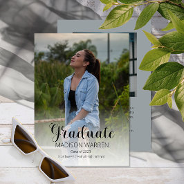 Classy Script Afstuderen twee foto-Afstuderen grij Kaart