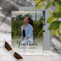 Classy Script Afstuderen twee foto-Afstuderen grij