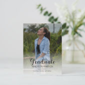 Classy Script Afstuderen twee foto-Afstuderen Post Briefkaart (Staand voorkant)