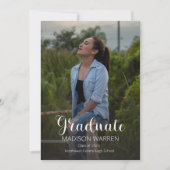 Classy Script Afstuderen twee foto-Afstuderen zwar Kaart (Voorkant)