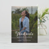 Classy Script Afstuderen twee foto-Afstuderen zwar Kaart (Staand voorkant)