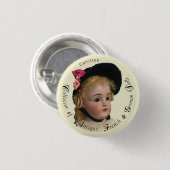 Classy Script Antiek Dolls Collector Button (Voorkant /achterkant)