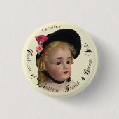 Classy Script Antiek Dolls Collector Button (Voorkant)