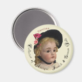 Classy Script Antiek Dolls Collector Magnet (Voorkant / Achterkant)