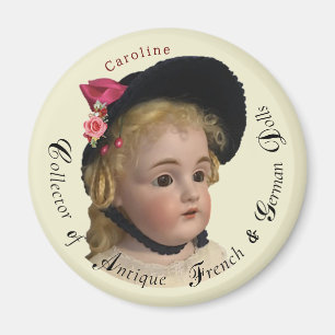 Classy Script Antiek Dolls Collector Magnet