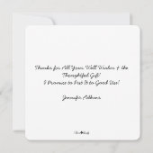 Classy Script Black/White Bedankt Afstuderen Foto Save The Date (Achterkant)