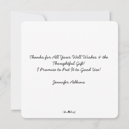 Classy Script Black/White Bedankt Afstuderen Foto Save The Date (Achterkant)