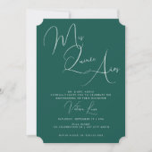 Classy Script Emerald Green Birthday quinceañera Kaart (Voorkant)