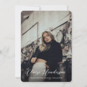 Classy Script Overlay Photo Collage Graduation Aankondiging (Voorkant)