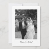 Classy Script Photo Rounded Wedding Thank You Bedankkaart (Voorkant)