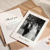 Classy Script Photo Wedding Thank You Bedankkaart