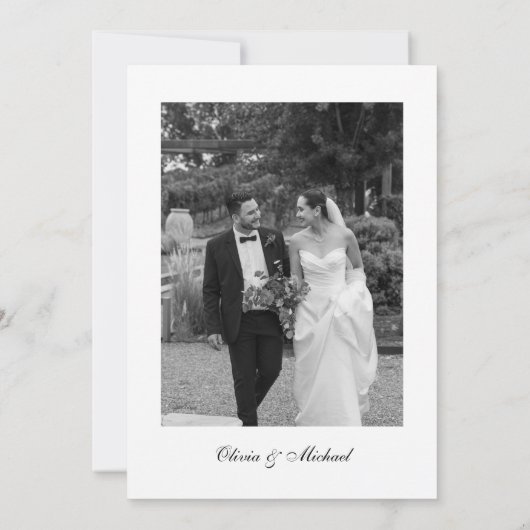 Classy Script Photo Wedding Thank You Bedankkaart (Achterkant)