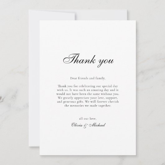 Classy Script Wedding Bedankt (Voorkant)