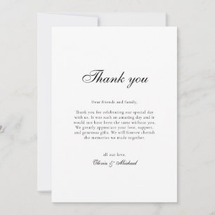 Classy Script Wedding Bedankt