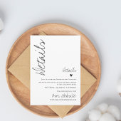 Classy Script Wedding Details Kaart