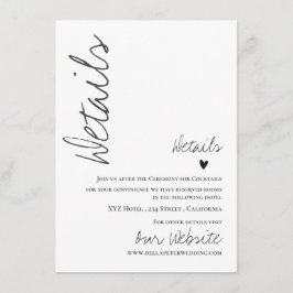 Classy Script Wedding Details Kaart