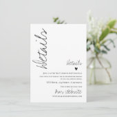 Classy Script Wedding Details Kaart (Staand voorkant)