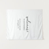 Classy Script Welcome To Our Wedding Fabric Sign  Wandkleed (Voorkant (horizontaal))
