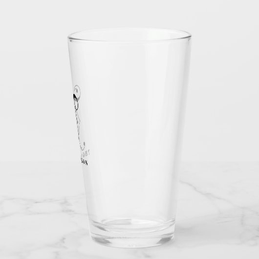 Classy Scroll Monogram Initiaal T met achternaam Glas (Links)