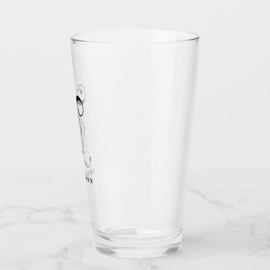 Classy Scroll Monogram Initiaal T met achternaam Glas (Links)