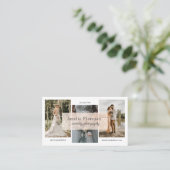 Classy Scroll Roze naamplaatje Trouwfotograaf Visitekaartje (Staand voorkant)