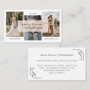 Classy Scroll Roze naamplaatje Trouwfotograaf Visitekaartje