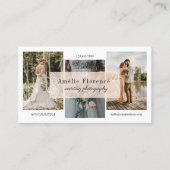 Classy Scroll Roze naamplaatje Trouwfotograaf Visitekaartje (Voorkant)