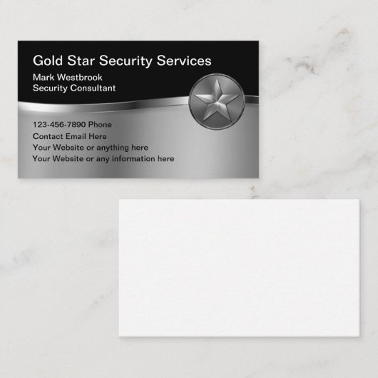 Classy Security Services Star-Visitekaartje Visitekaartje (Voorkant / Achterkant)