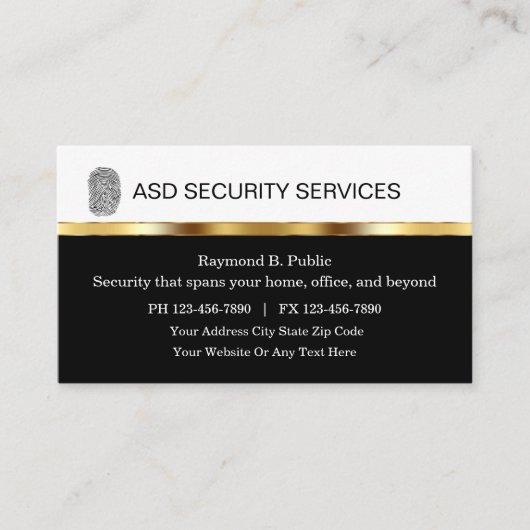 Classy Security-Visitekaartjes Visitekaartje (Voorkant)