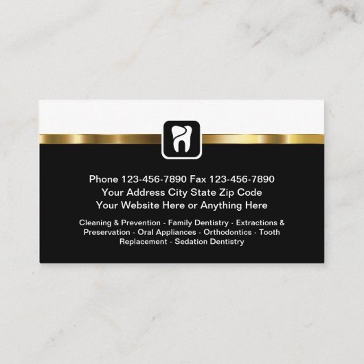 Classy sedatie tandarts Kantoor Visitekaartje (Achterkant)