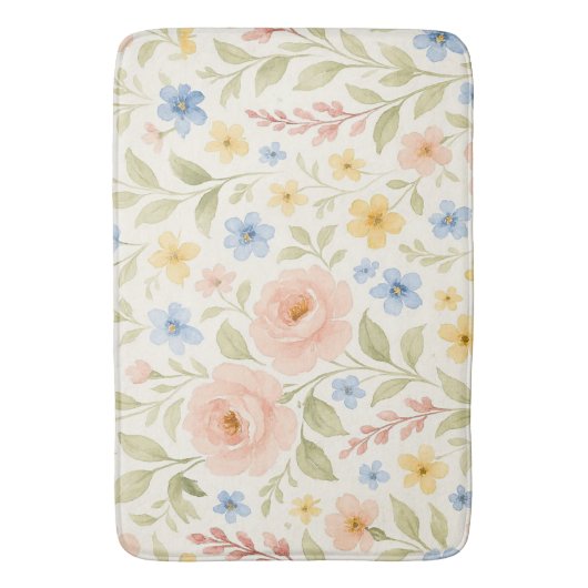 Classy Shabby Chic Franse Floral Art Pattern Badmat (Voorkant Verticaal)