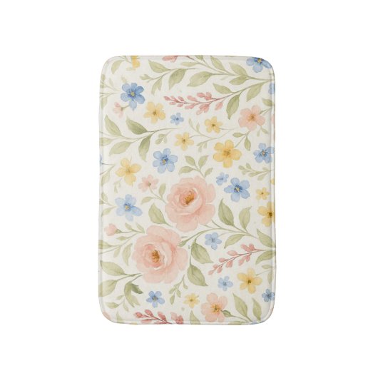 Classy Shabby Chic Franse Floral Art Pattern Badmat (Voorkant Verticaal)