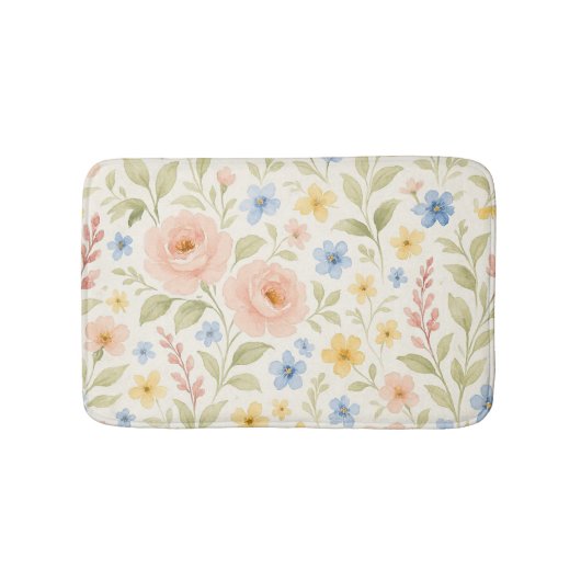 Classy Shabby Chic Franse Floral Art Pattern Badmat (Voorkant)