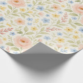 Classy Shabby Chic Franse Floral Art Pattern Cadeaupapier (Hoek)
