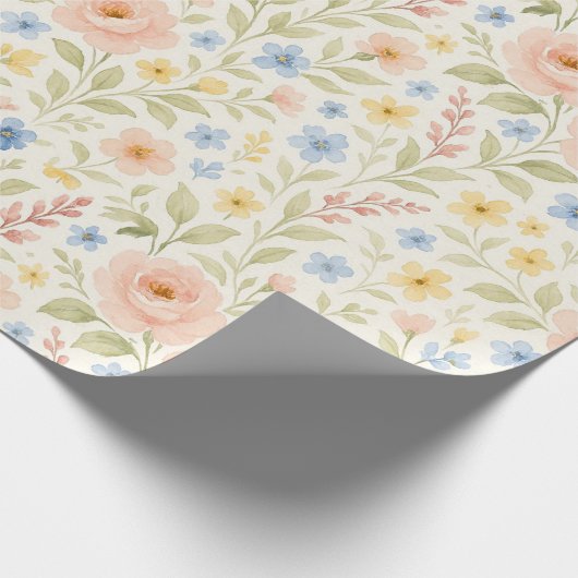 Classy Shabby Chic Franse Floral Art Pattern Cadeaupapier (Hoek)