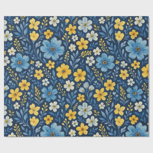 Classy Shabby Chic Franse Floral Art Pattern Cadeaupapier (Vlak)