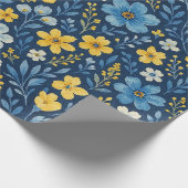 Classy Shabby Chic Franse Floral Art Pattern Cadeaupapier (Hoek)