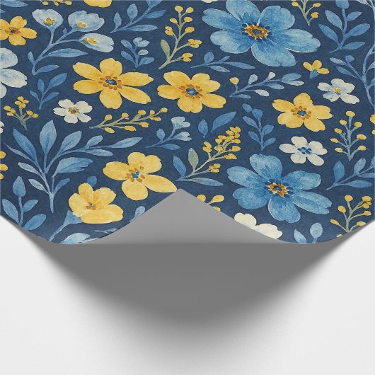 Classy Shabby Chic Franse Floral Art Pattern Cadeaupapier (Hoek)