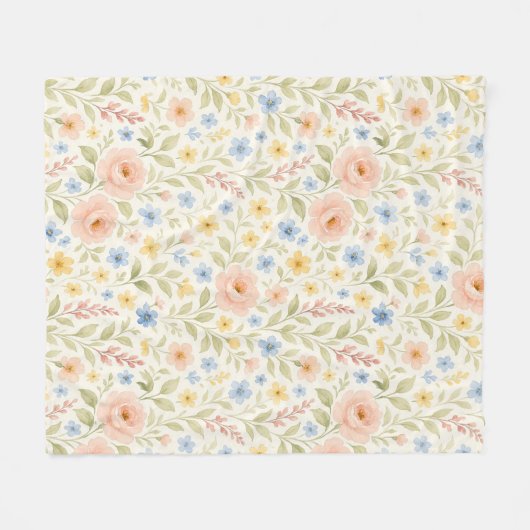 Classy Shabby Chic Franse Floral Art Pattern Fleece Deken (Voorkant (Horizontaal))