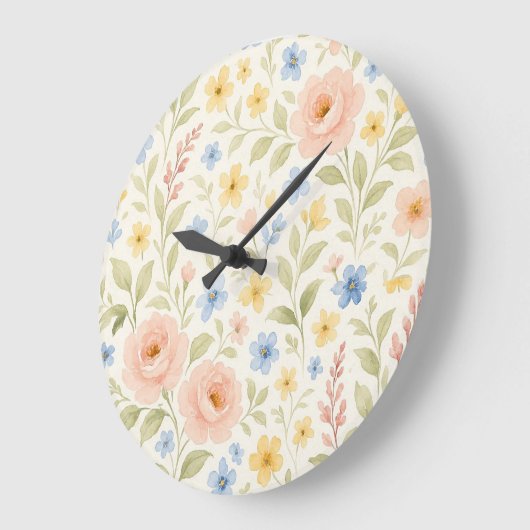 Classy Shabby Chic Franse Floral Art Pattern Grote Klok (Hoek)