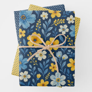 Classy Shabby Chic Franse Floral Art Pattern Inpakpapier Vel